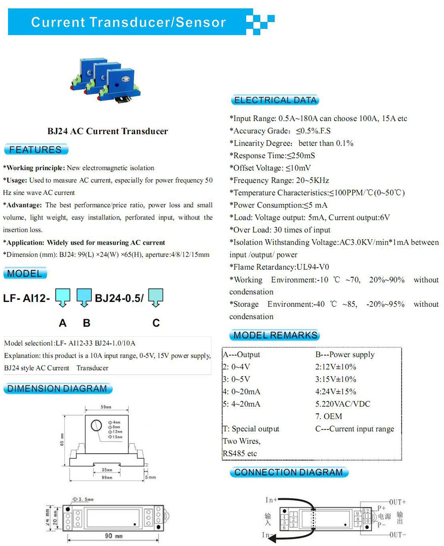 BJ24AC Current Transducer